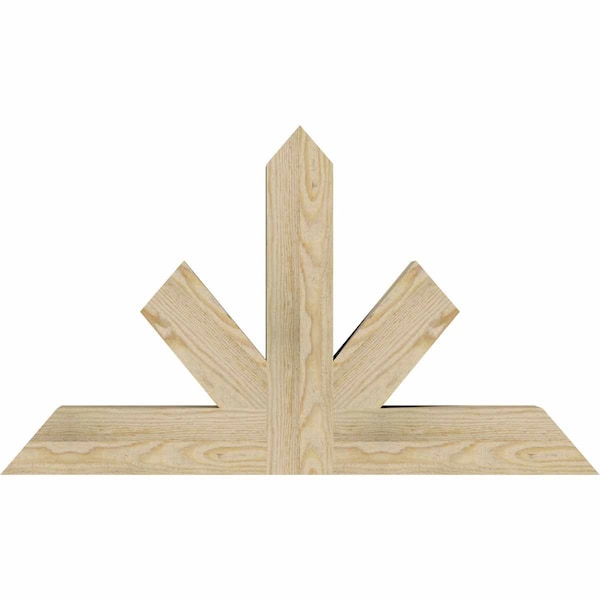Ekena Millwork Saratoga Rough Sawn Timber Gable Bracket, Douglas Fir, 36"W x 21"H x 4"D x 4"F, 14/12 Pitch GBW036X21X0404SAR00RDF - main